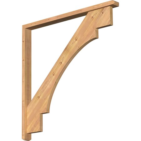 Ekena Millwork Merced Craftsman Smooth Bracket w/ Offset Brace, Western Red Cedar, 3 1/2"W x 44"D x 44"H BKT0402X44X44MRC04SWR